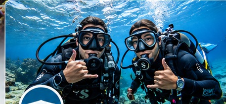 Scuba divers underwater